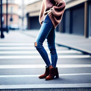 how to wear sweater dresse with ankle boots