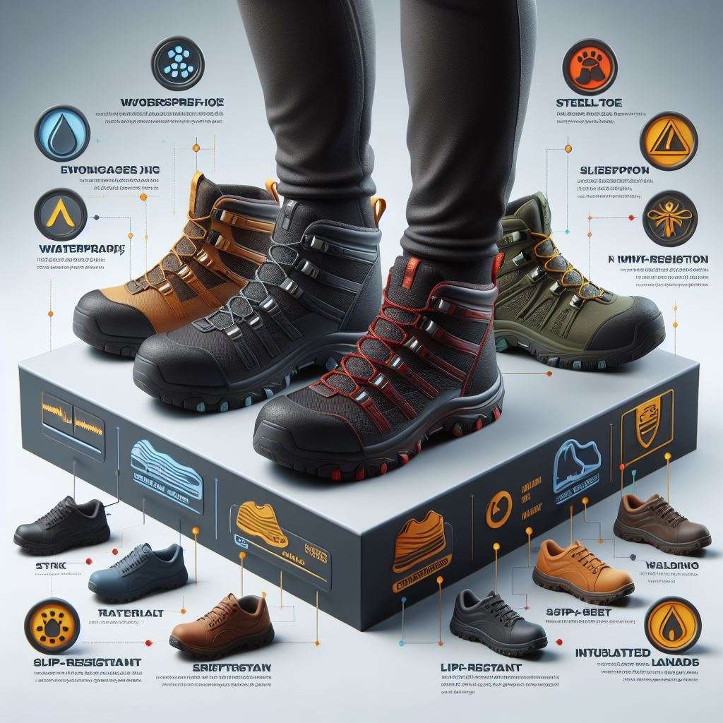 infographic of best slip on work boots