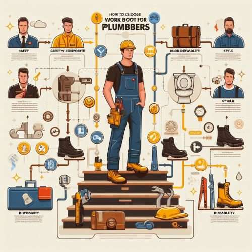 Infographic of how to choose the best work boots for plumbers
