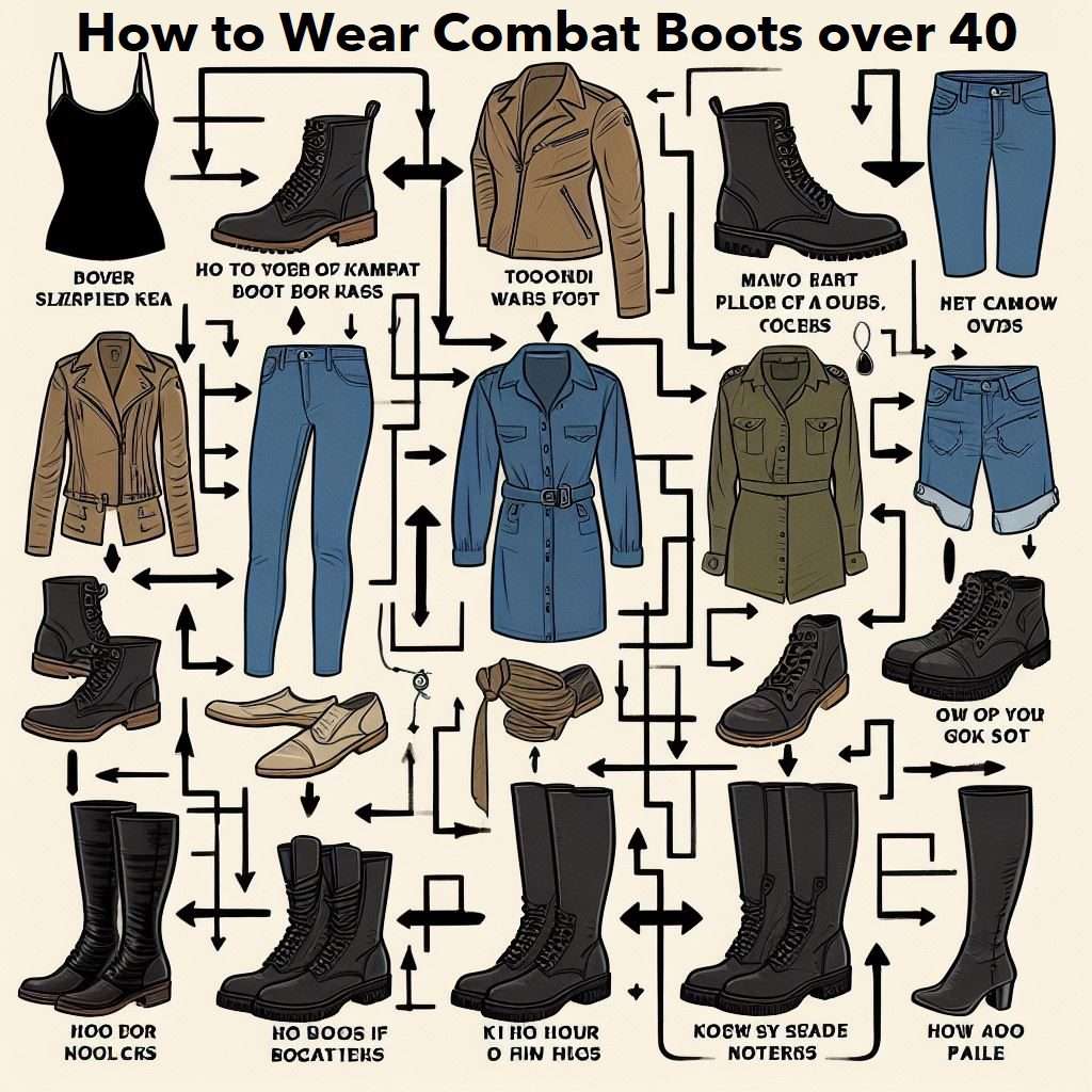 infographic of how to wear combat boots over 40 