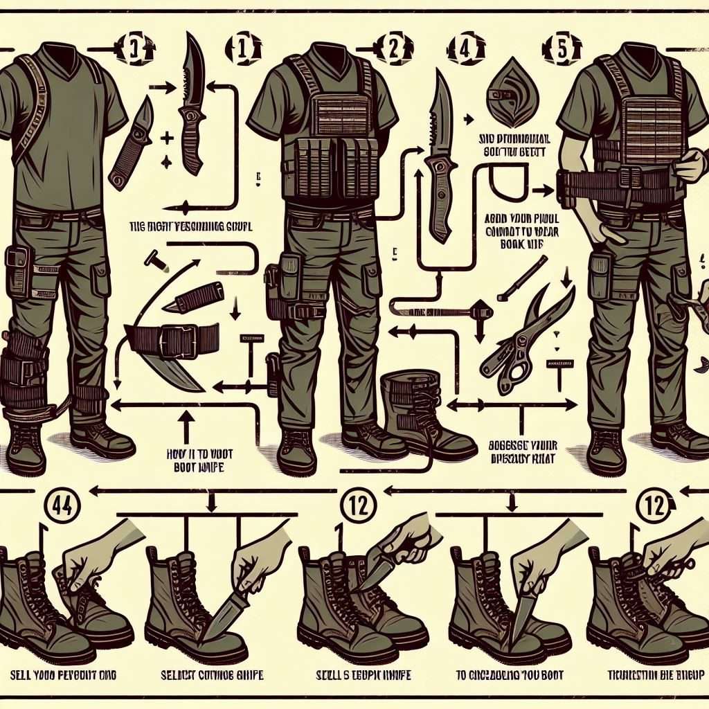 infographic of how to wear a boot knife
