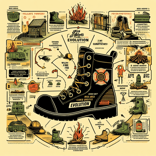 infographic of wildland fire boots evolution
